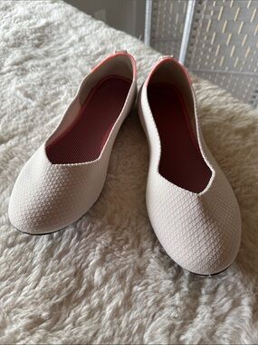 Frank Mully Women’s Cream Slip-On Ballet Flats with Pink Lining